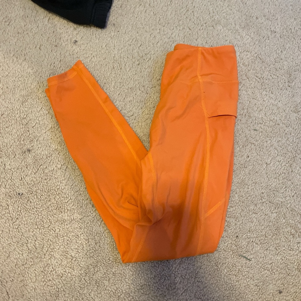 Orange athletic leggings
